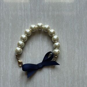 Kiel James Patrick Pearl Bracelet with Navy Bow
